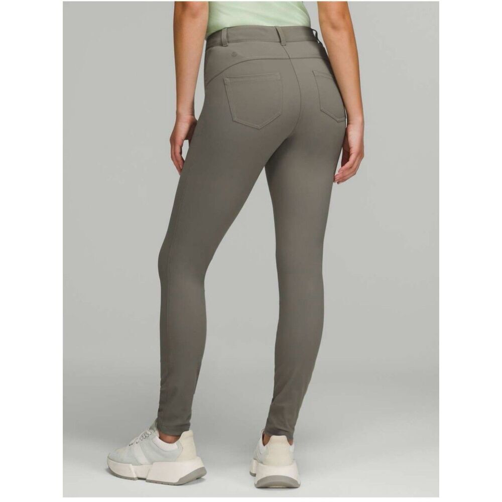 Lululemon City Sleek Slim-Fit 5 Pocket High-Rise Pant Full Length Grey Sage 28